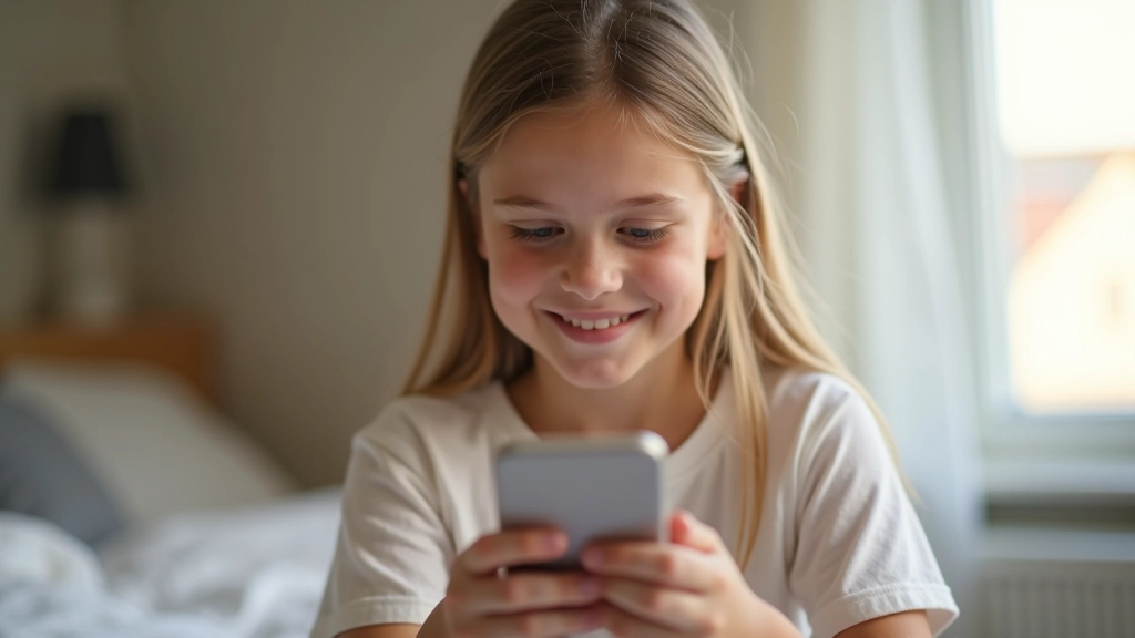 Adolescente consultantson relevé de compte bancaire sur son téléphone